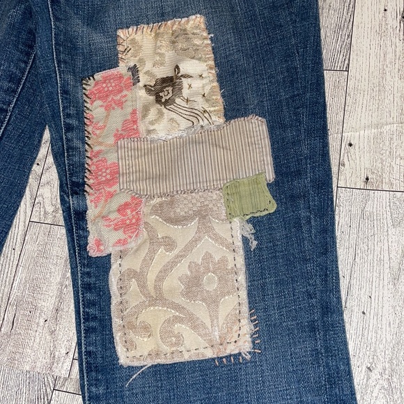 ❗️SOLD❗️Pilcro And The Letterpress Hyphen Boyfriend Patchwork Jeans Size 27 - Picture 15 of 15